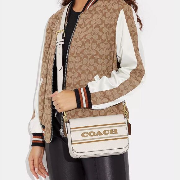 Bundle NWT Coach Logan Messenger and Corner zip Wristlet‎ With Coach Stripe - Picture 9 of 14